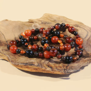 Tre kristallarmband med drömagat