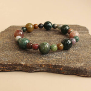 Armband med indisk agat stenpärlor