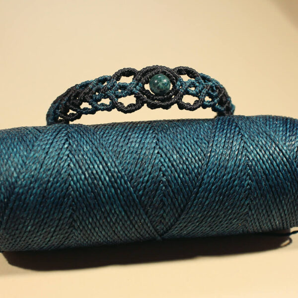 Armband i blått och svart med Agatpärla - Bild 2