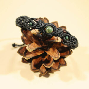 Armband med Agat, svart och brunt