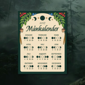 Månkalender 2027 designad av Skogens Skatter